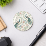 Pin Button Motif Pattern Peacock Size 75mm